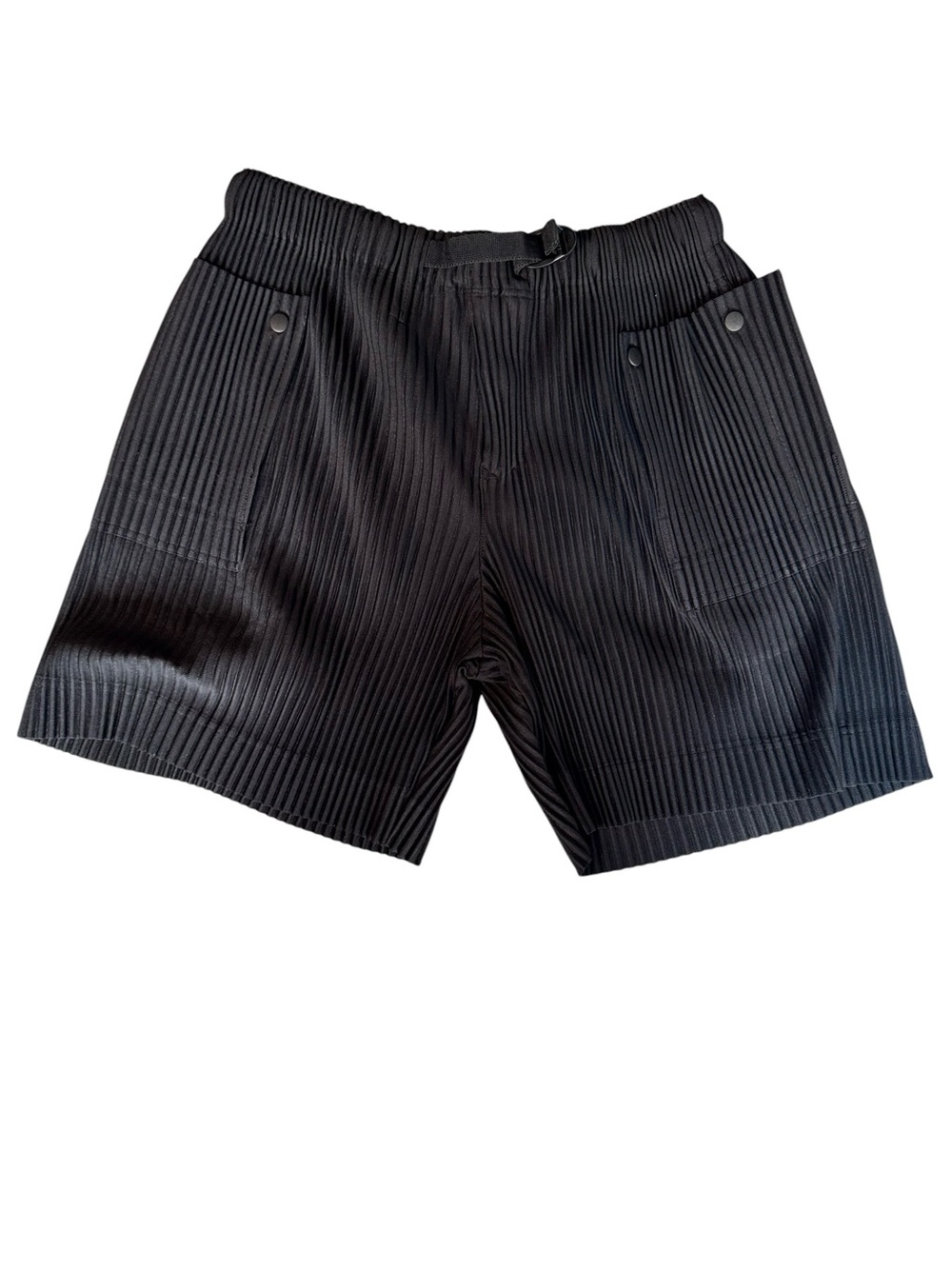 Issey Miyake Black Pleated Athletic Shorts